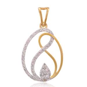 Beautifully Crafted Diamond Pendant Set with Matching Earrings in 18k gold with Certified Diamonds - PD1452P